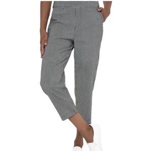 Mario Serrani Italy Womens Black White Gingham Capri Pants •L• Preppy Mod Retro